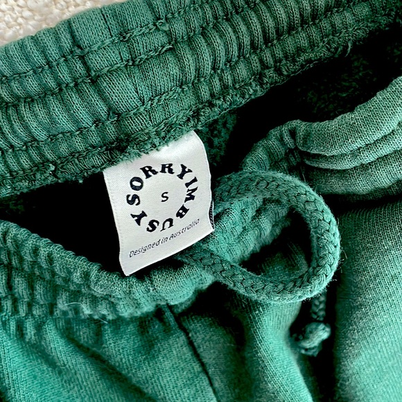SORRYIMBUSY Forest Green Logotype Sweatpants Small - Picture 2 of 4